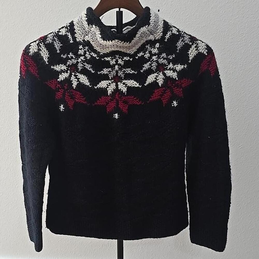 Vintage high Sierra Nordic Fair Isle Sweater S 90s Cabincore Wool Blend